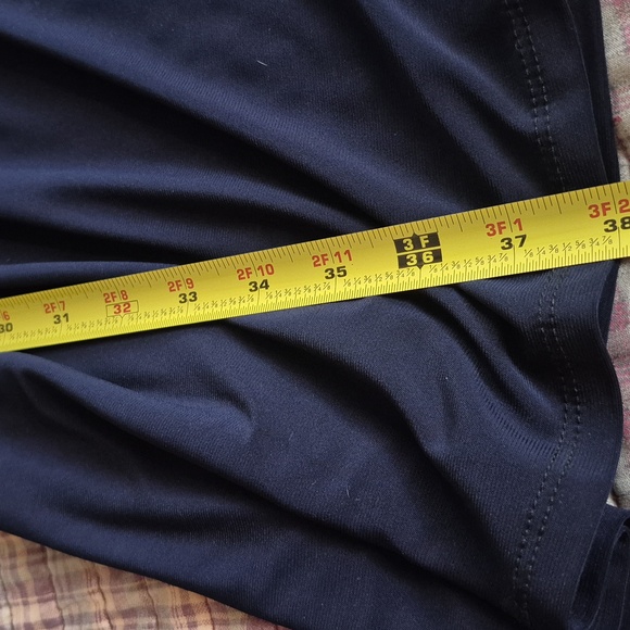 MSK Midnight Blue Elegant Evening  Dress Embellished Attached Sheer Cape Large - Picture 6 of 10